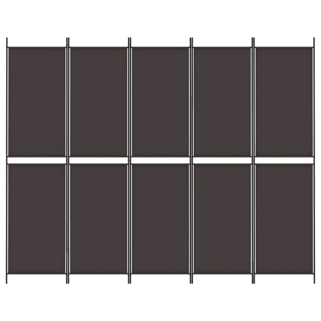 5-paneelinen Tilanjakaja ruskea 250x200 cm kangas - Sisustajankoti.fi