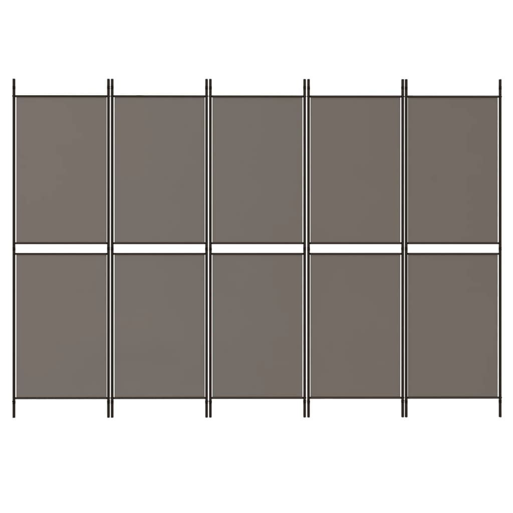 5-paneelinen Tilanjakaja antrasiitti 250x200 cm kangas - Sisustajankoti.fi