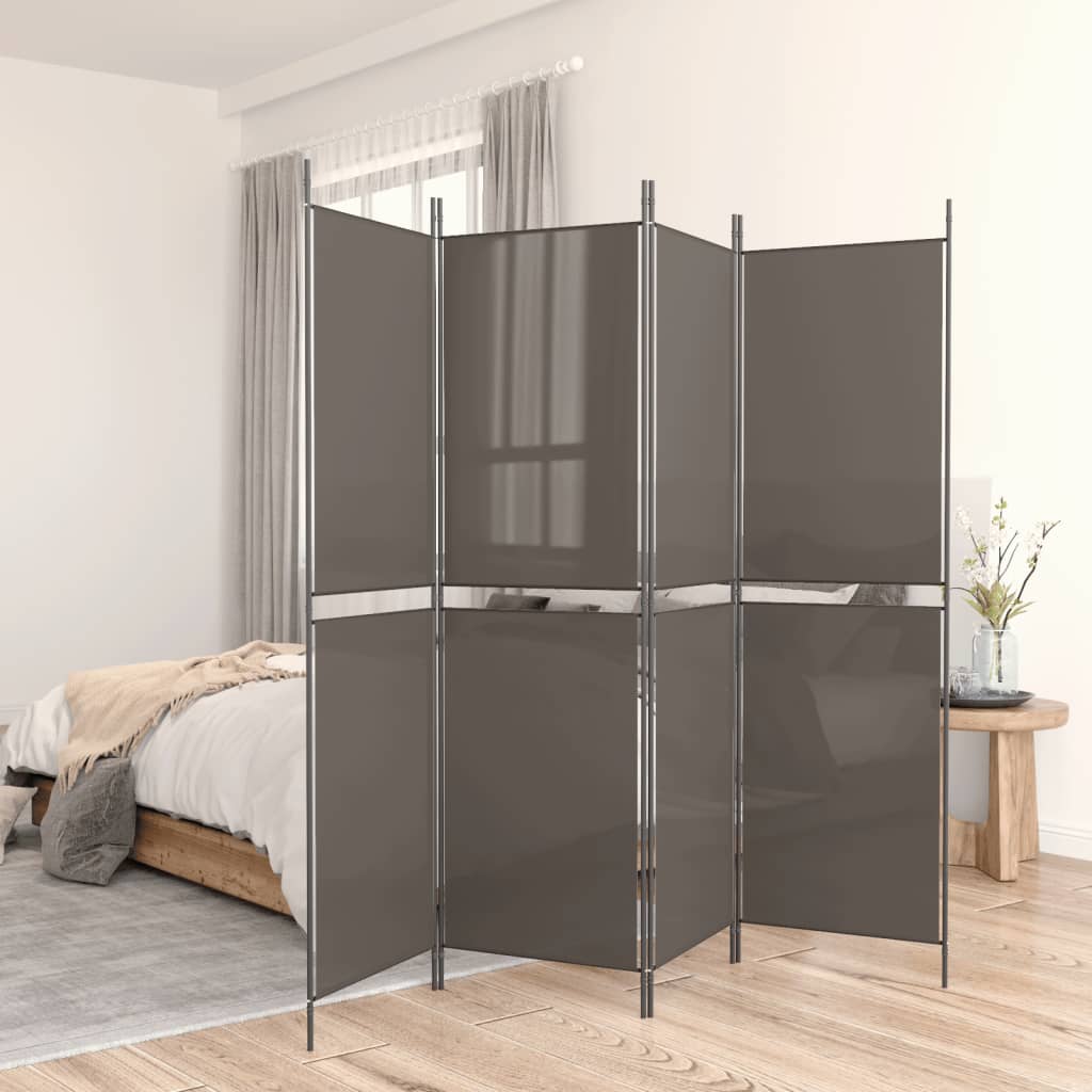 5-paneelinen Tilanjakaja antrasiitti 250x200 cm kangas - Sisustajankoti.fi