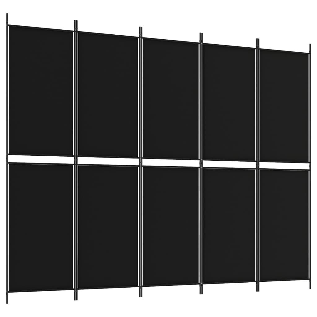 5-paneelinen Tilanjakaja musta 250x200 cm kangas - Sisustajankoti.fi