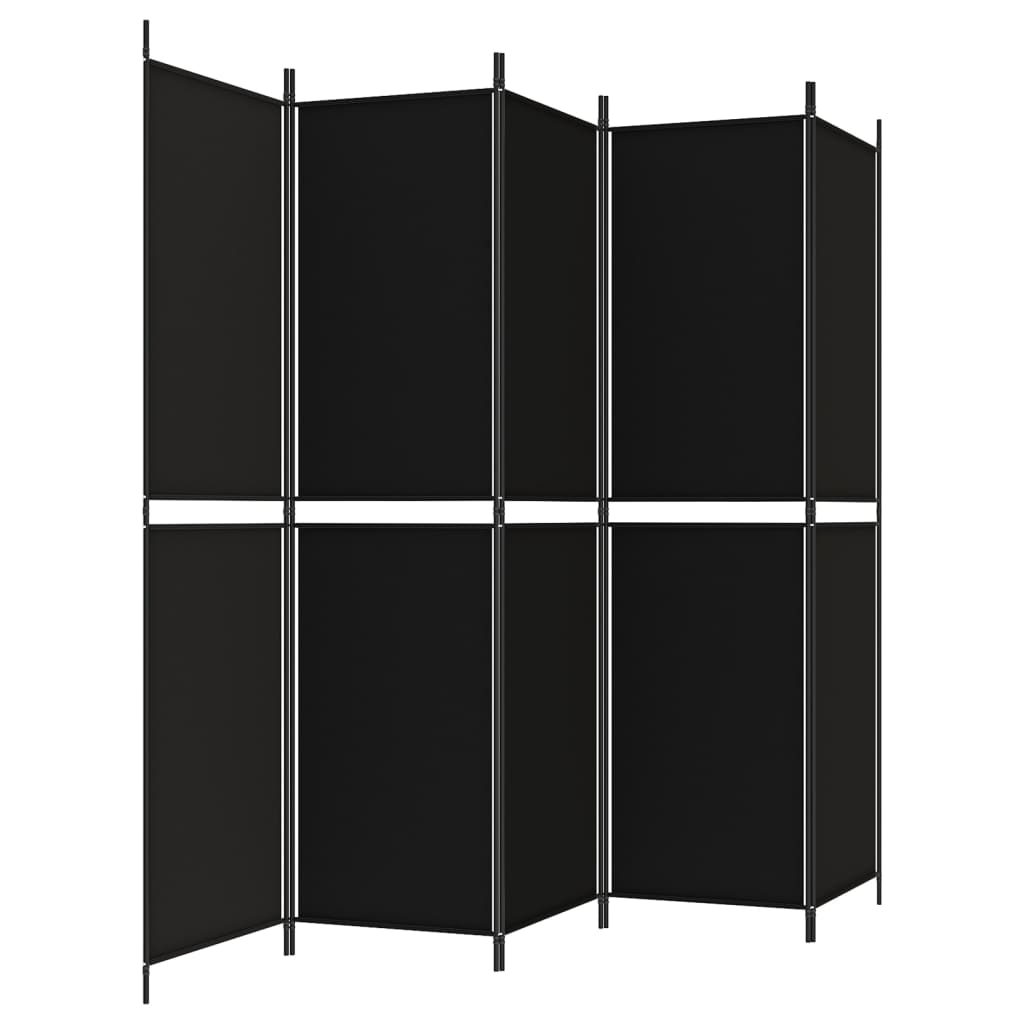 5-paneelinen Tilanjakaja musta 250x200 cm kangas - Sisustajankoti.fi