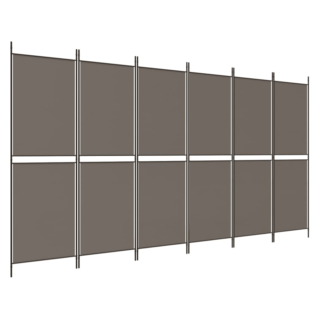 6-paneelinen Tilanjakaja antrasiitti 300x200 cm kangas - Sisustajankoti.fi