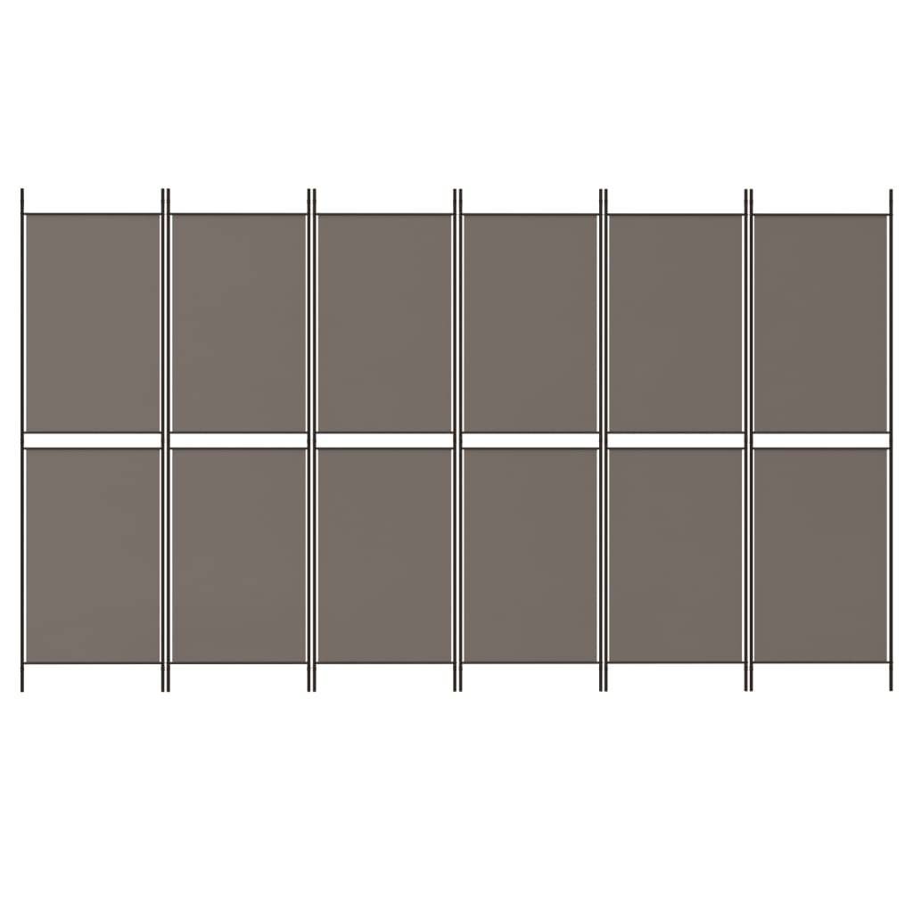 6-paneelinen Tilanjakaja antrasiitti 300x200 cm kangas - Sisustajankoti.fi