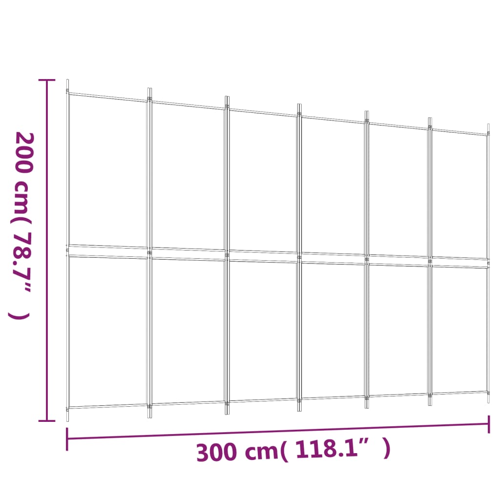 6-paneelinen Tilanjakaja antrasiitti 300x200 cm kangas - Sisustajankoti.fi