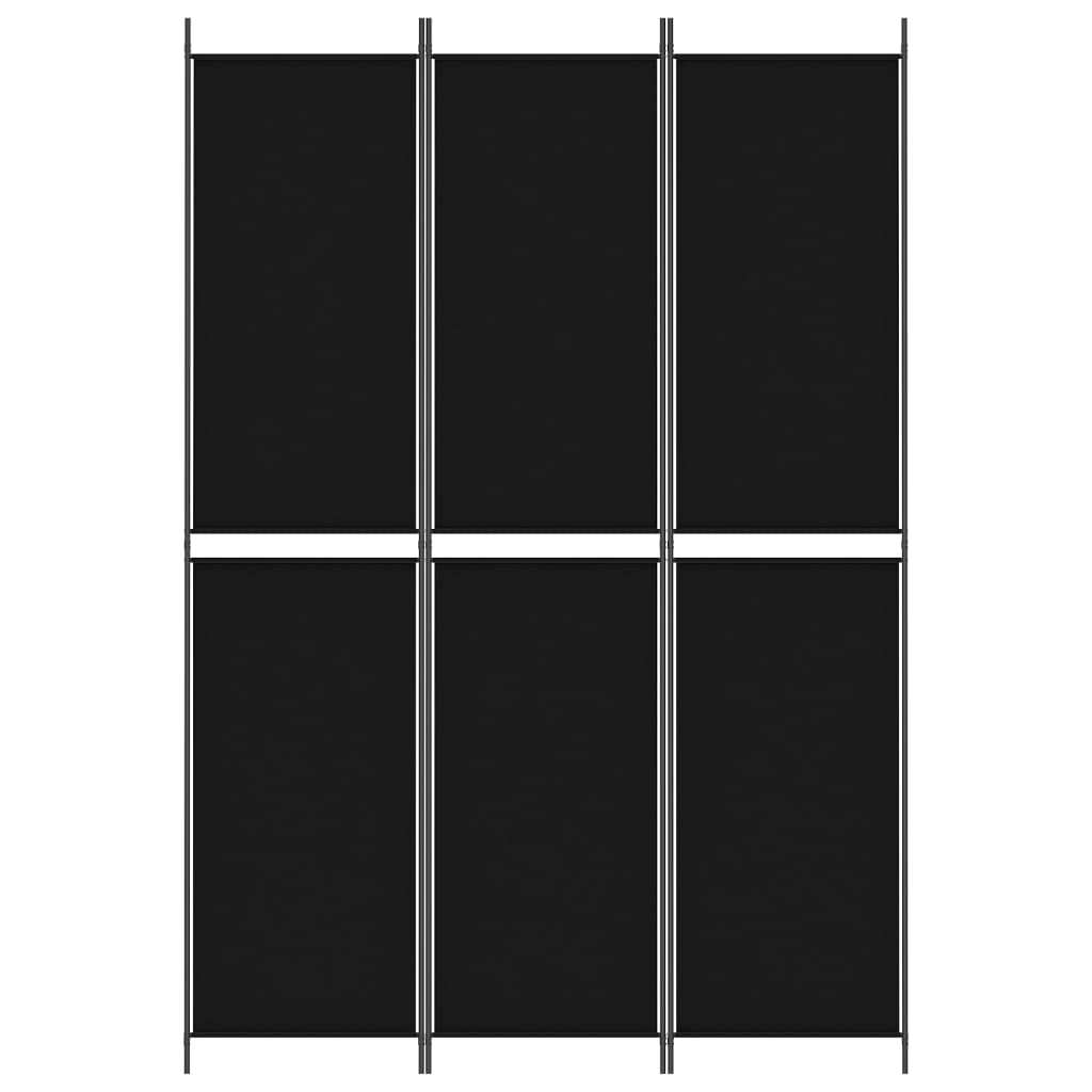 3-paneelinen Tilanjakaja musta 150x220 cm kangas - Sisustajankoti.fi