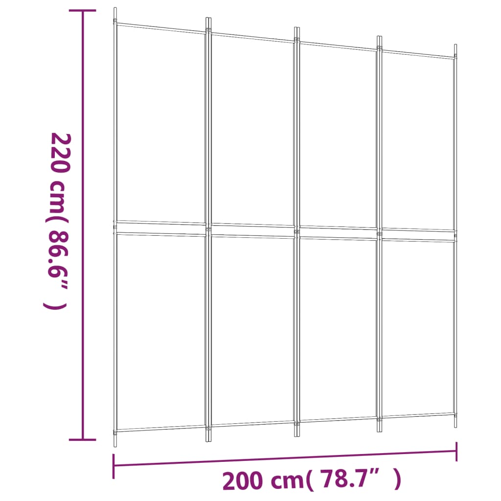 4-paneelinen Tilanjakaja antrasiitti 200x220 cm kangas - Sisustajankoti.fi