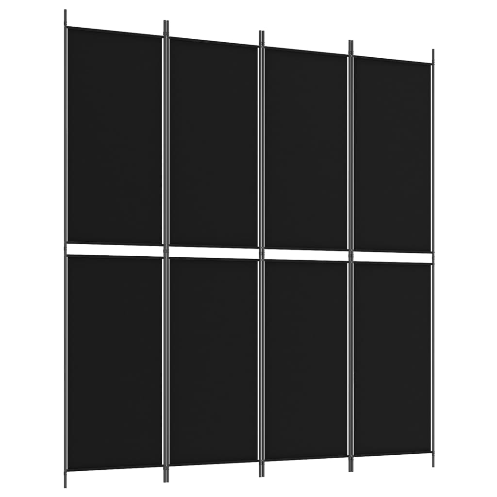 4-paneelinen Tilanjakaja musta 200x220 cm kangas - Sisustajankoti.fi