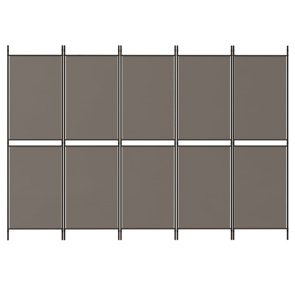 5-paneelinen Tilanjakaja antrasiitti 250x220 cm kangas - Sisustajankoti.fi