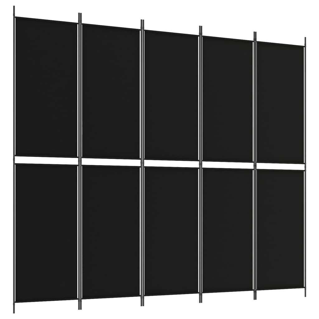 5-paneelinen Tilanjakaja musta 250x220 cm kangas - Sisustajankoti.fi