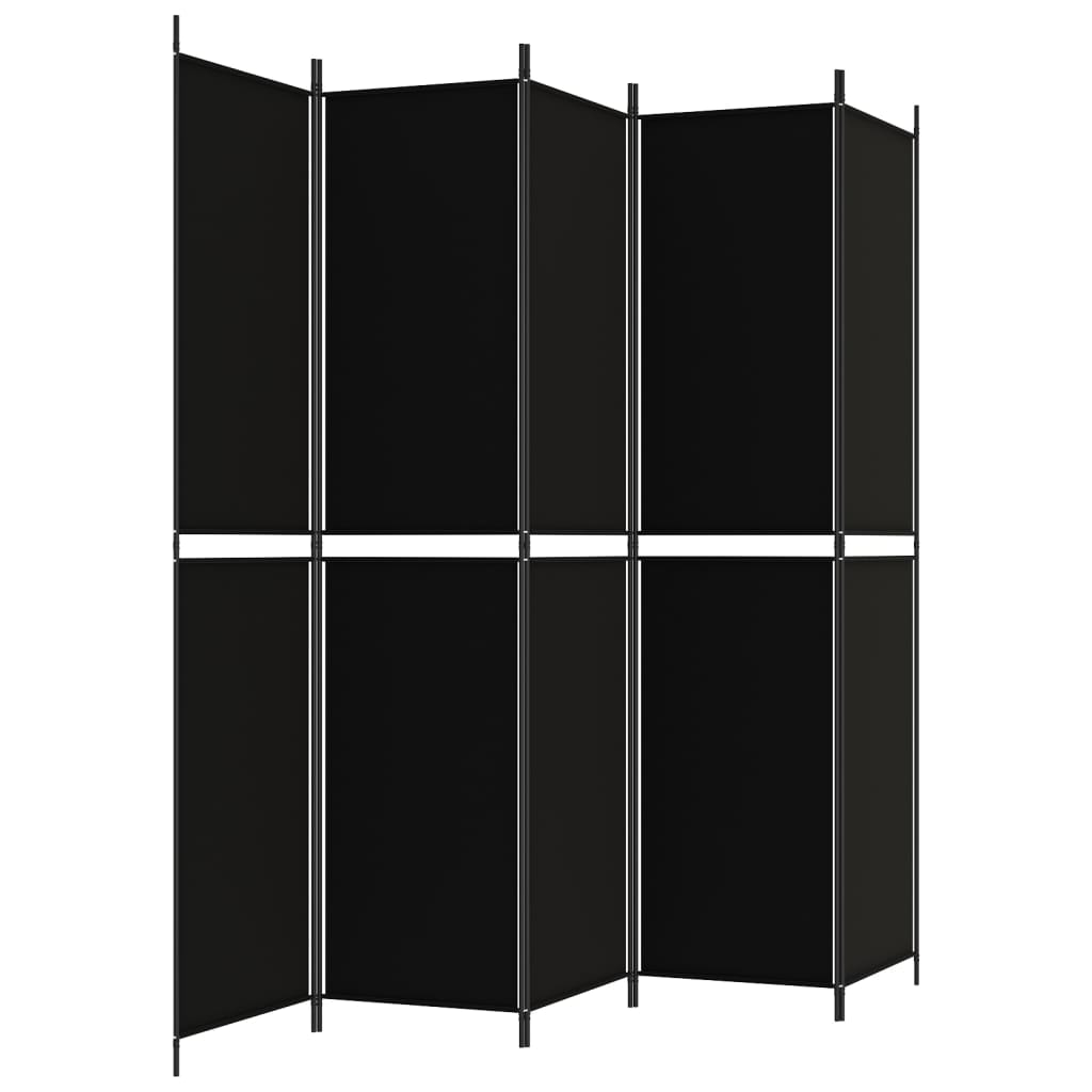 5-paneelinen Tilanjakaja musta 250x220 cm kangas - Sisustajankoti.fi