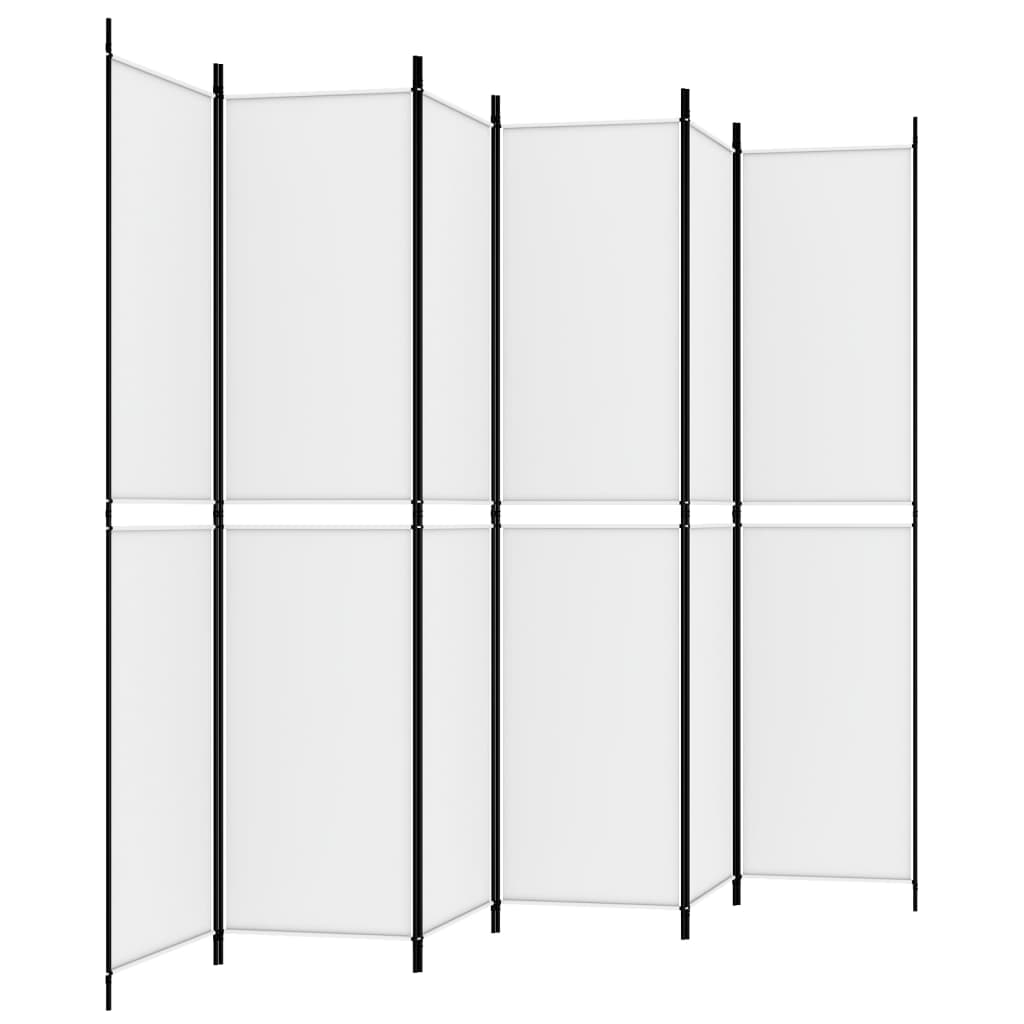 6-paneelinen Tilanjakaja valkoinen 300x220 cm kangas - Sisustajankoti.fi