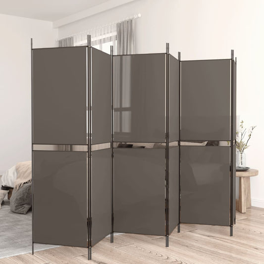 6-paneelinen Tilanjakaja antrasiitti 300x220 cm kangas - Sisustajankoti.fi