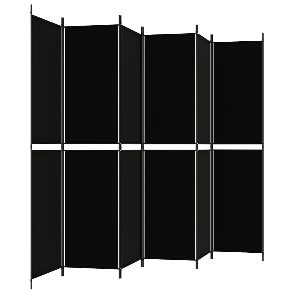 6-paneelinen Tilanjakaja musta 300x220 cm kangas - Sisustajankoti.fi