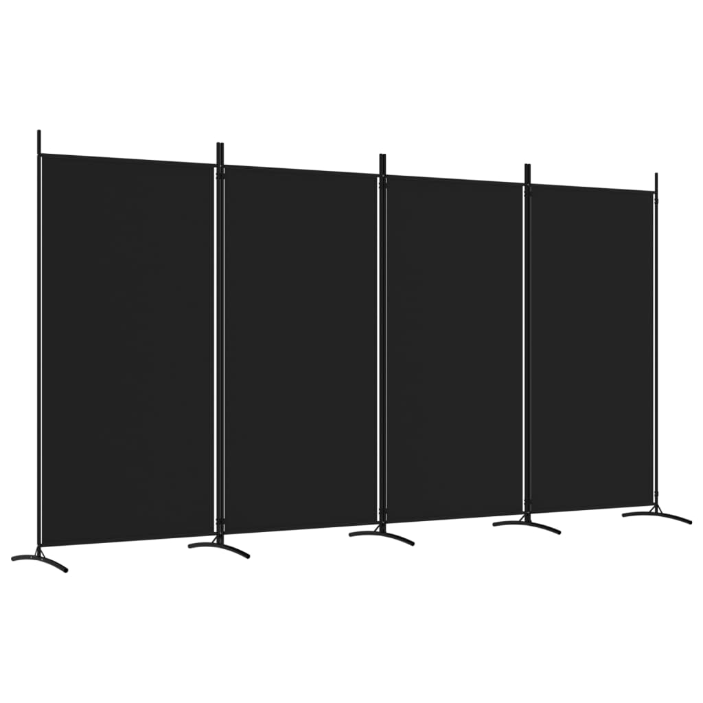 4-paneelinen Tilanjakaja musta 346x180 cm kangas - Sisustajankoti.fi