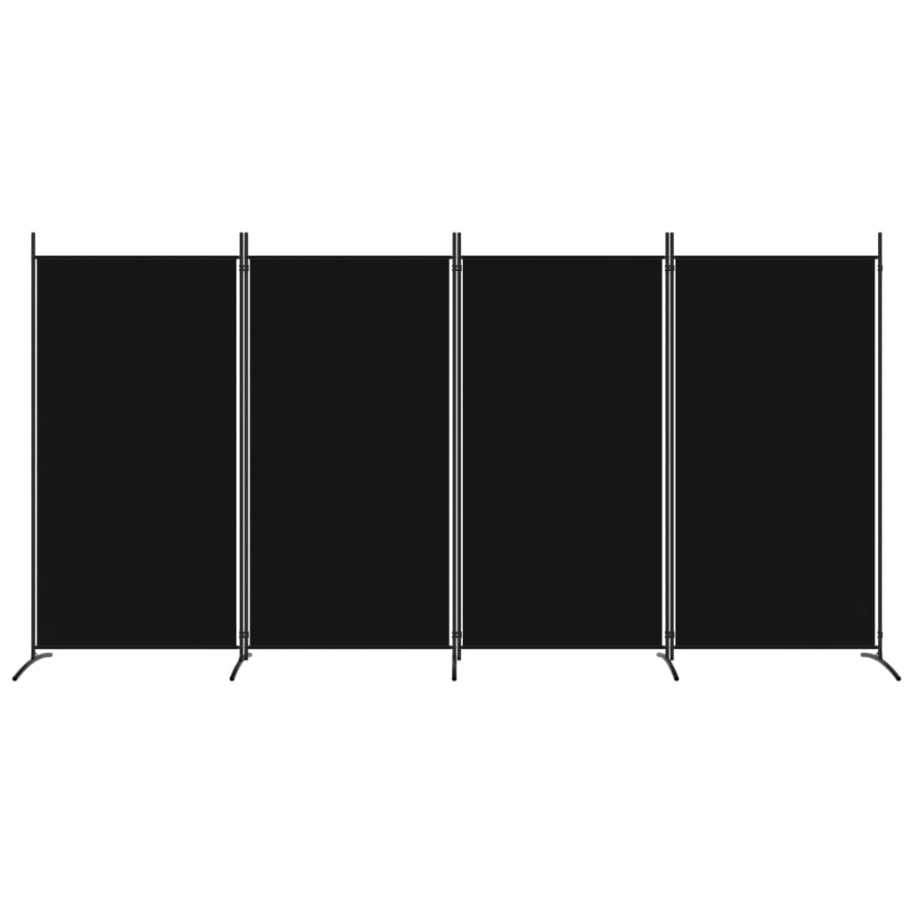 4-paneelinen Tilanjakaja musta 346x180 cm kangas - Sisustajankoti.fi