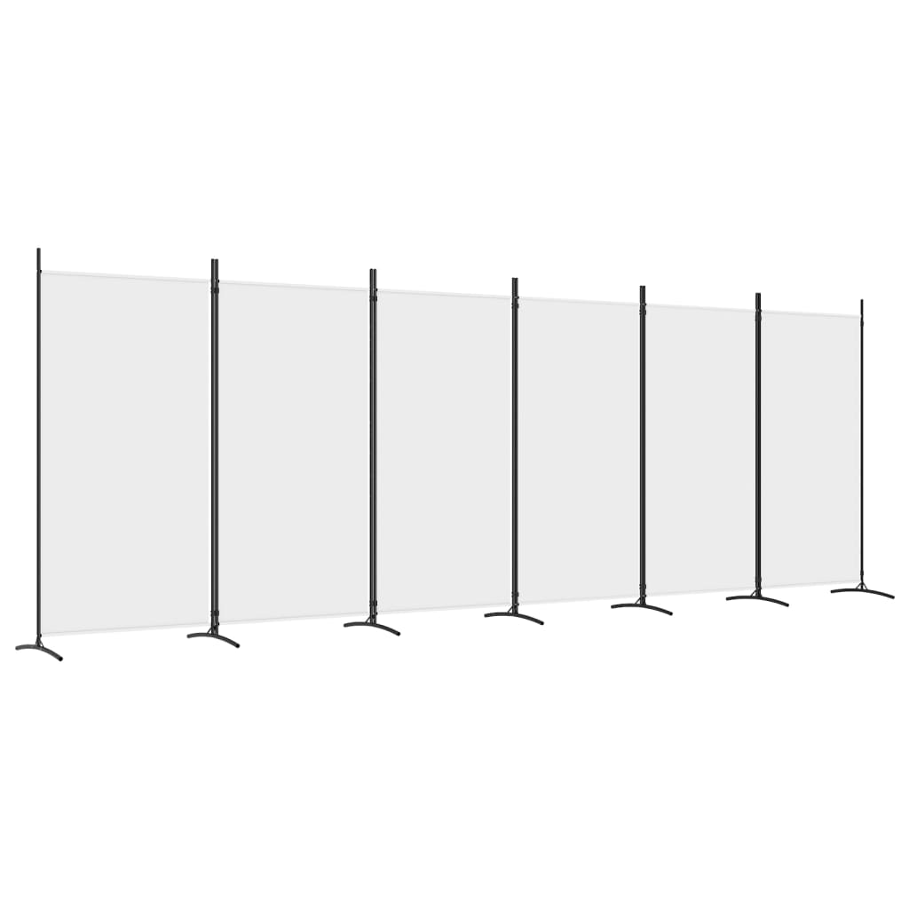 6-paneelinen Tilanjakaja valkoinen 520x180 cm kangas - Sisustajankoti.fi