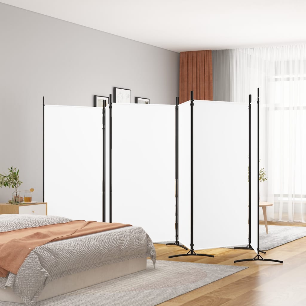 6-paneelinen Tilanjakaja valkoinen 520x180 cm kangas - Sisustajankoti.fi