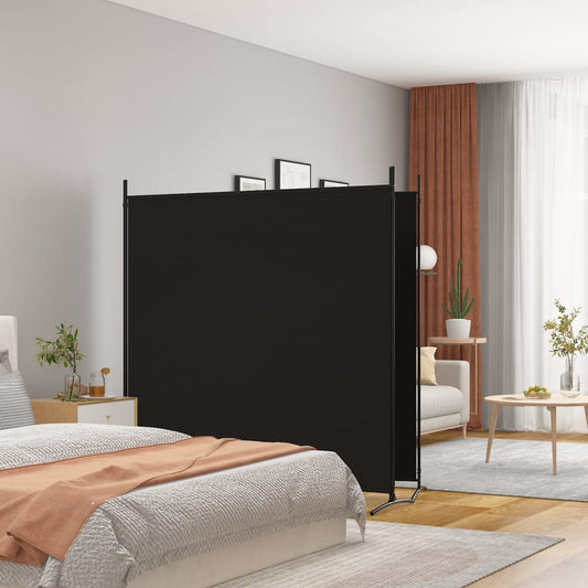 2-paneelinen Tilanjakaja musta 348x180 cm kangas - Sisustajankoti.fi