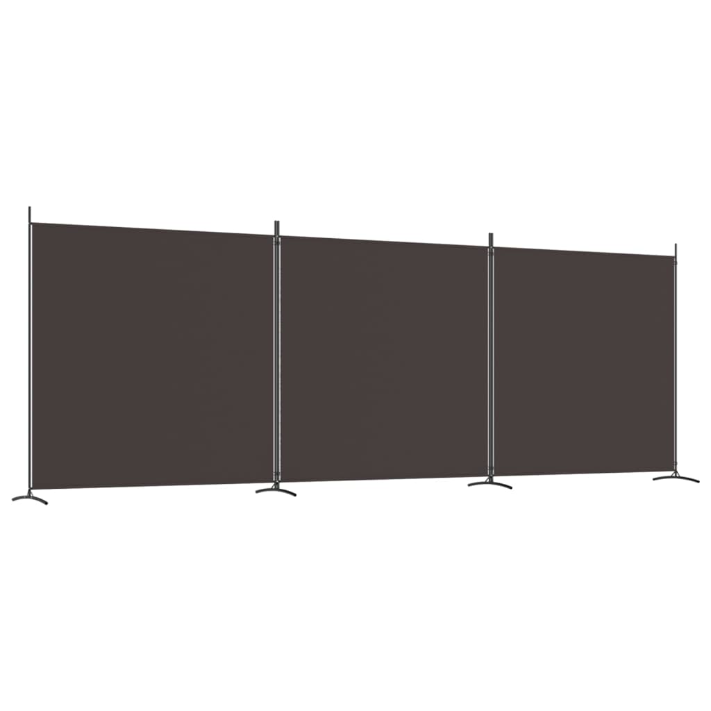 3-paneelinen Tilanjakaja ruskea 525x180 cm kangas - Sisustajankoti.fi