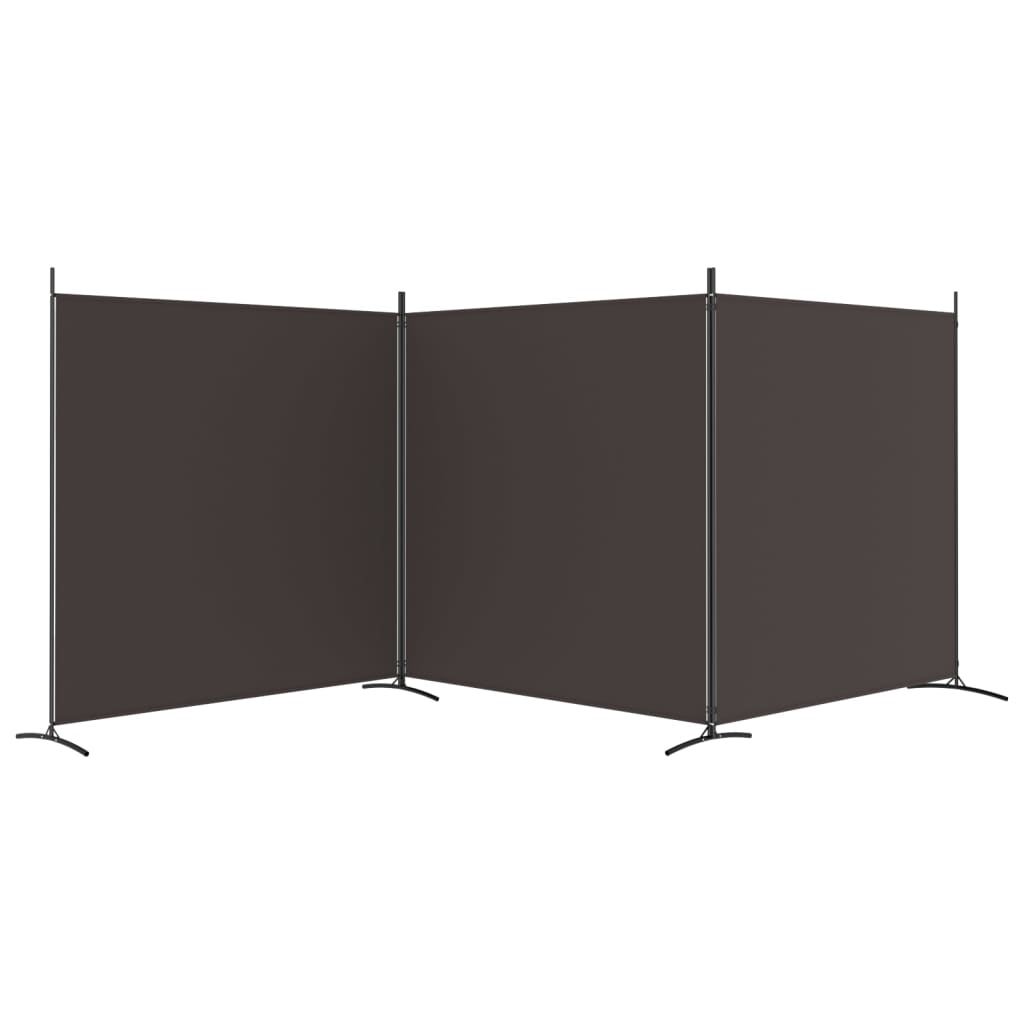 3-paneelinen Tilanjakaja ruskea 525x180 cm kangas - Sisustajankoti.fi