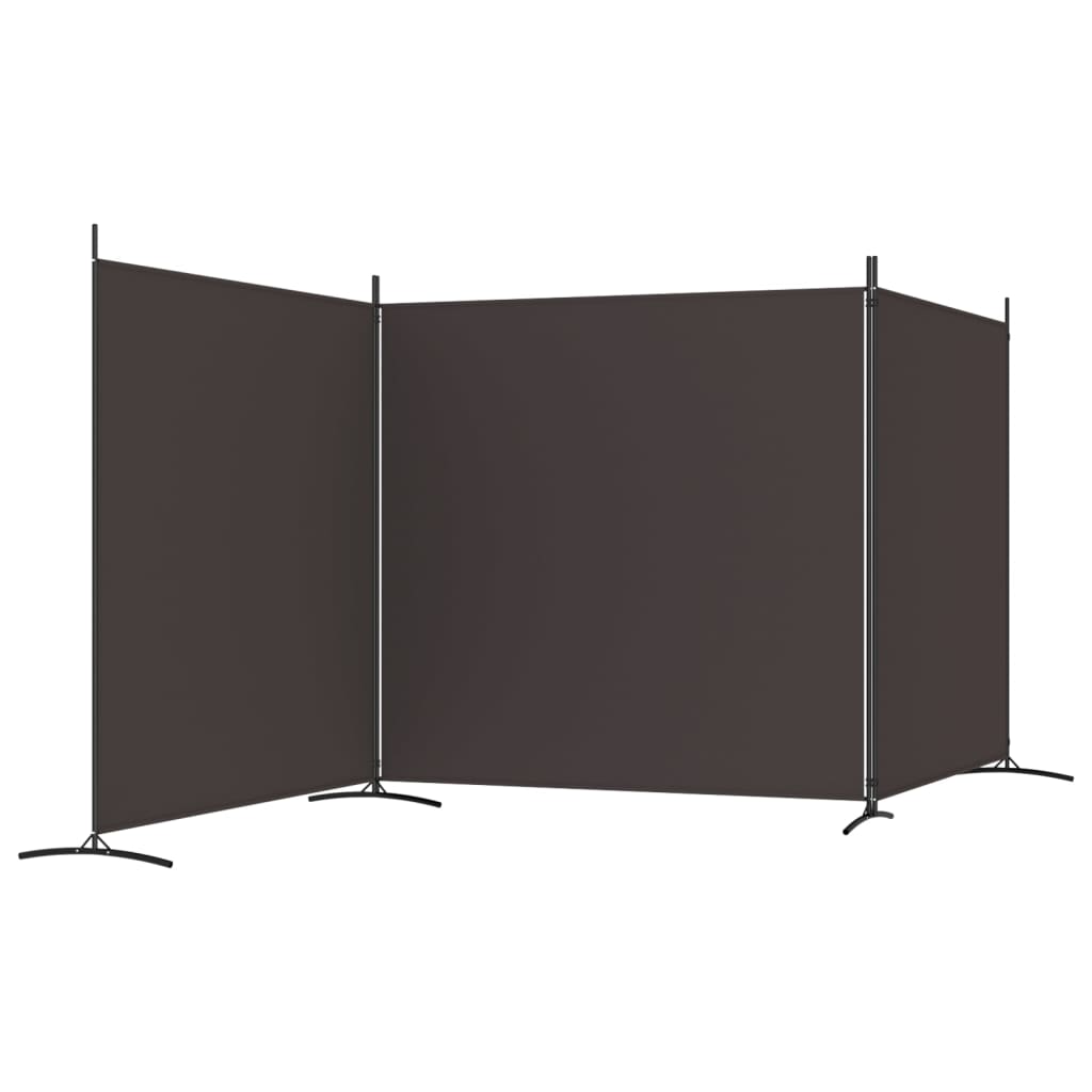 3-paneelinen Tilanjakaja ruskea 525x180 cm kangas - Sisustajankoti.fi