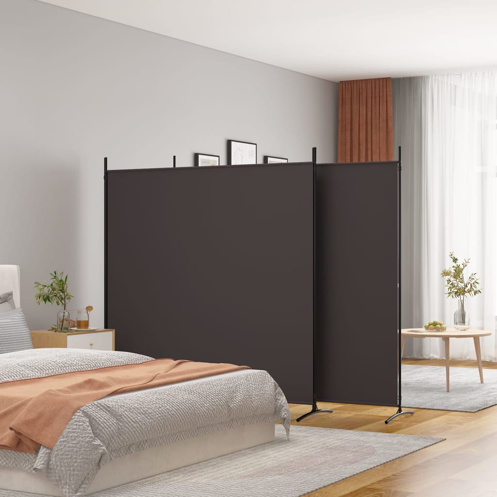 3-paneelinen Tilanjakaja ruskea 525x180 cm kangas - Sisustajankoti.fi