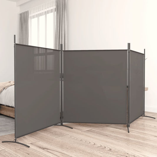 3-paneelinen Tilanjakaja antrasiitti 525x180 cm kangas - Sisustajankoti.fi