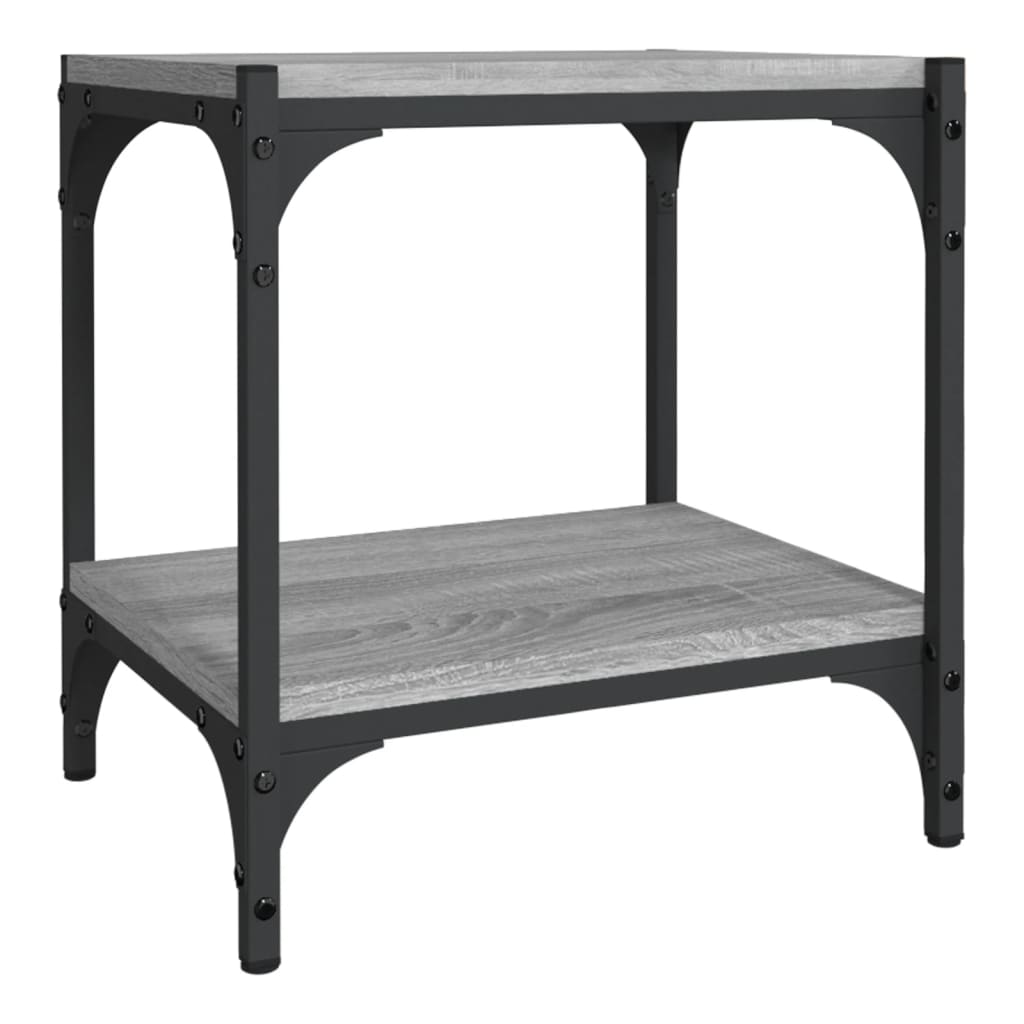 TV-taso harmaa Sonoma 40x33x41 cm tekninen puu ja teräs - Sisustajankoti.fi