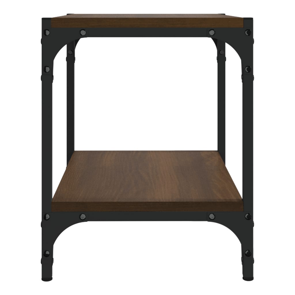 TV-taso ruskea tammi 40x33x41 cm tekninen puu ja teräs - Sisustajankoti.fi