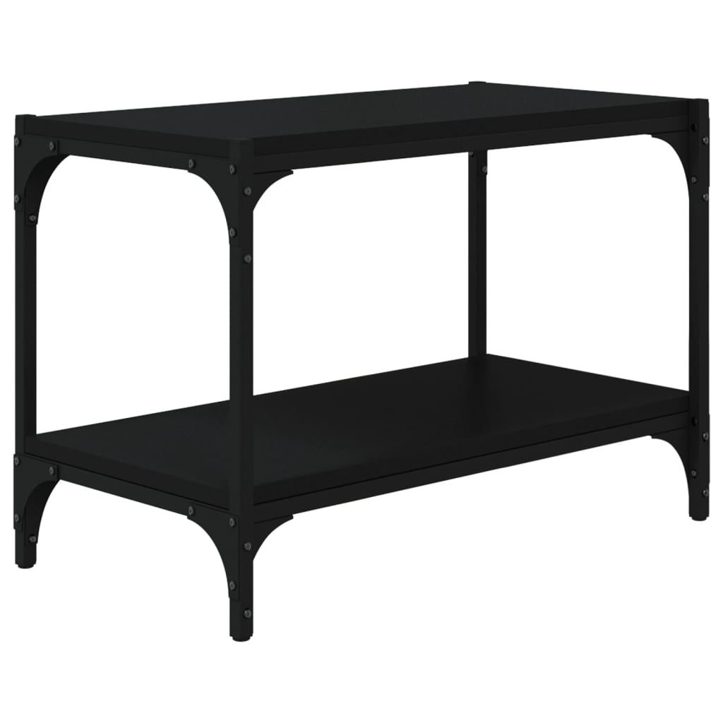 TV-taso musta 60x33x41 cm tekninen puu ja teräs - Sisustajankoti.fi