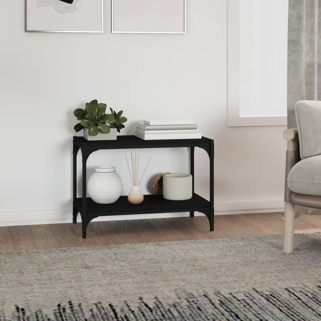 TV-taso musta 60x33x41 cm tekninen puu ja teräs - Sisustajankoti.fi