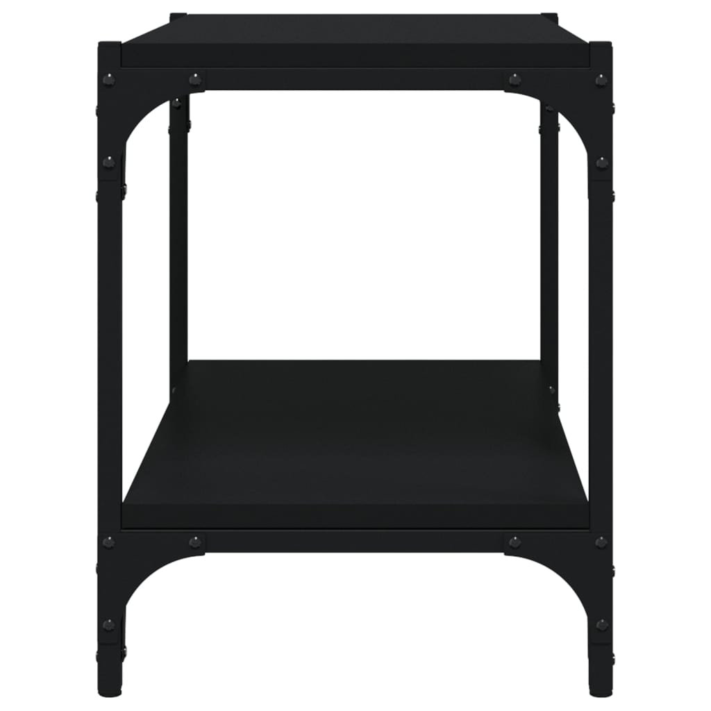 TV-taso musta 60x33x41 cm tekninen puu ja teräs - Sisustajankoti.fi