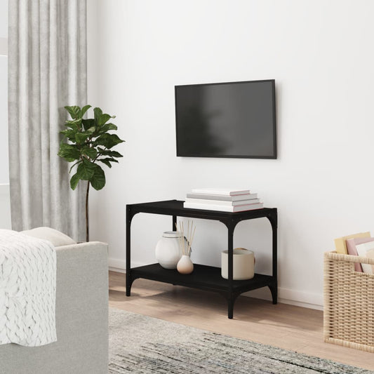 TV-taso musta 60x33x41 cm tekninen puu ja teräs - Sisustajankoti.fi