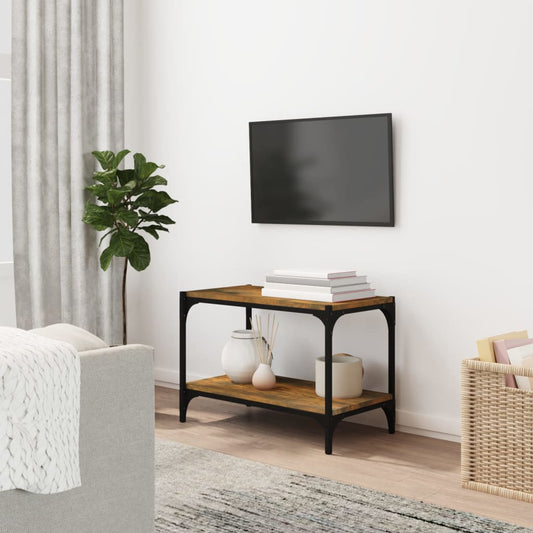 TV-taso savutammi 60x33x41 cm tekninen puu ja teräs - Sisustajankoti.fi
