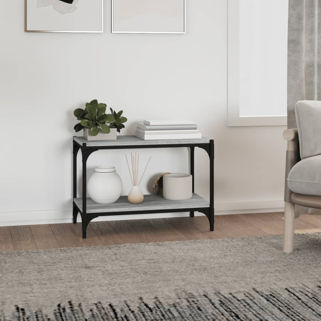 TV-taso harmaa Sonoma 60x33x41 cm tekninen puu ja teräs - Sisustajankoti.fi