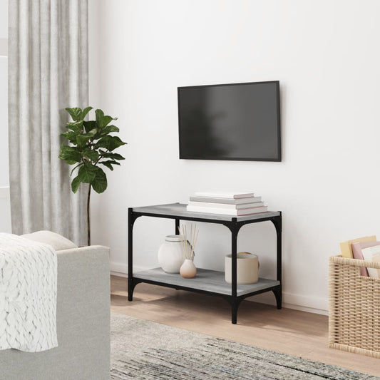 TV-taso harmaa Sonoma 60x33x41 cm tekninen puu ja teräs - Sisustajankoti.fi