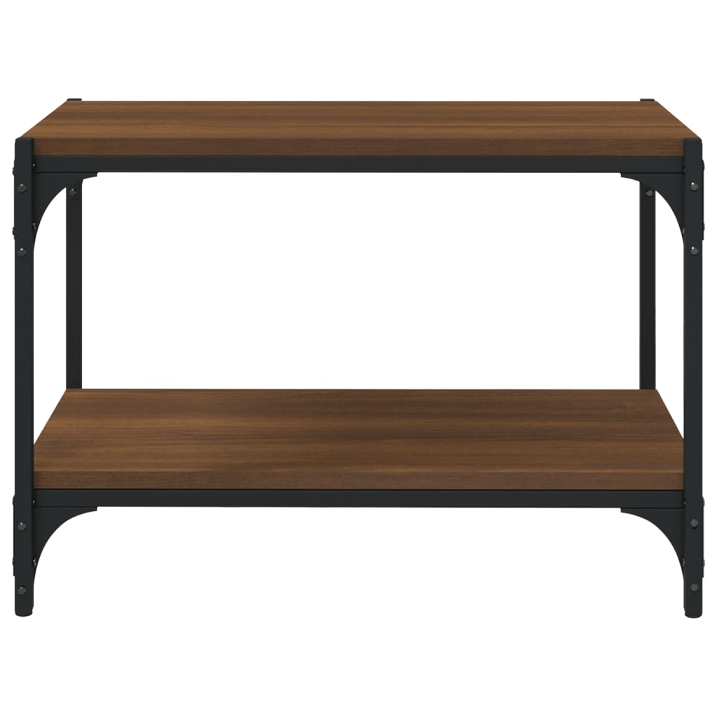 TV-taso ruskea tammi 60x33x41 cm tekninen puu ja teräs - Sisustajankoti.fi