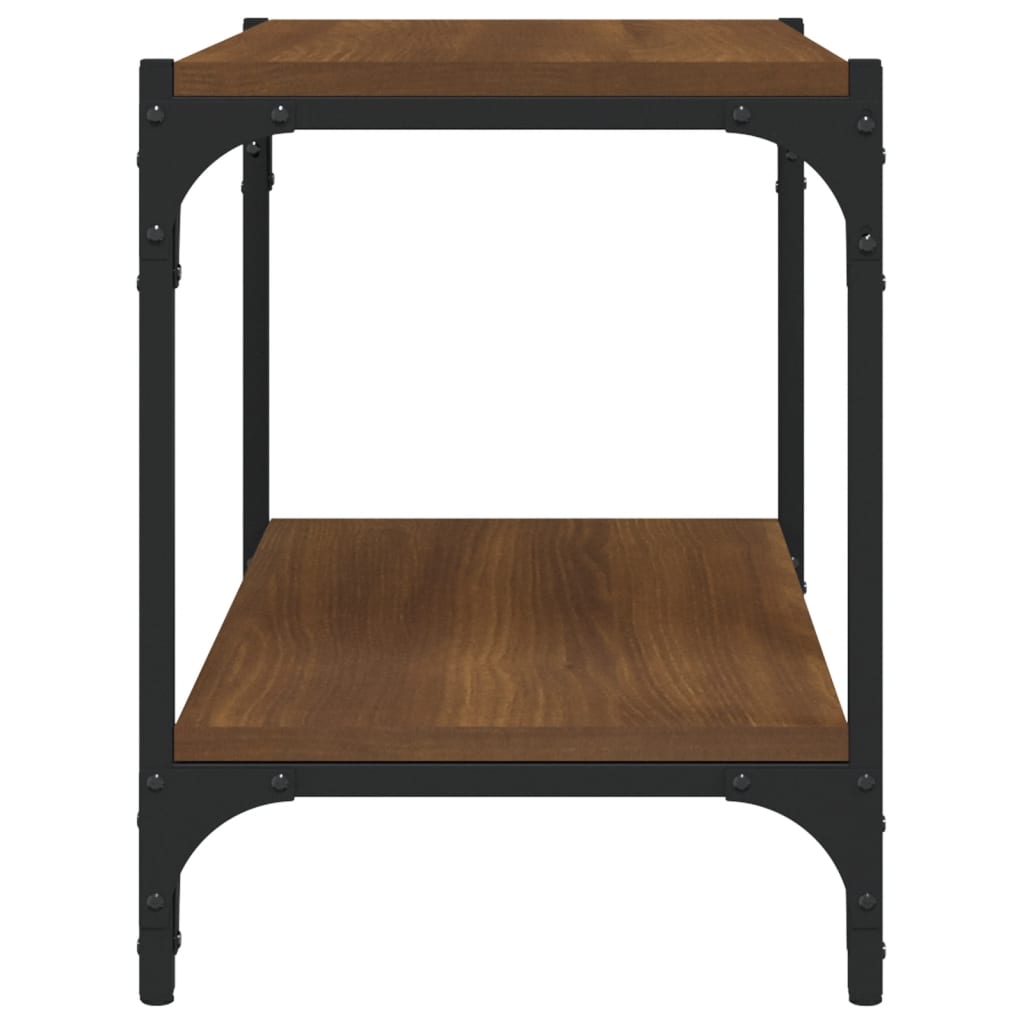 TV-taso ruskea tammi 60x33x41 cm tekninen puu ja teräs - Sisustajankoti.fi