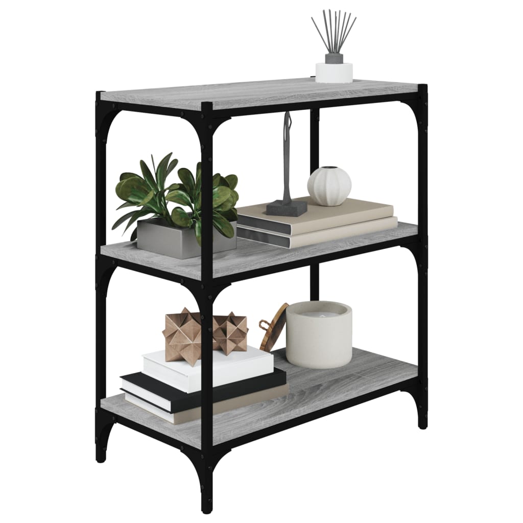 Kirjahylly harmaa Sonoma 60x33x70,5 cm tekninen puu ja teräs - Sisustajankoti.fi