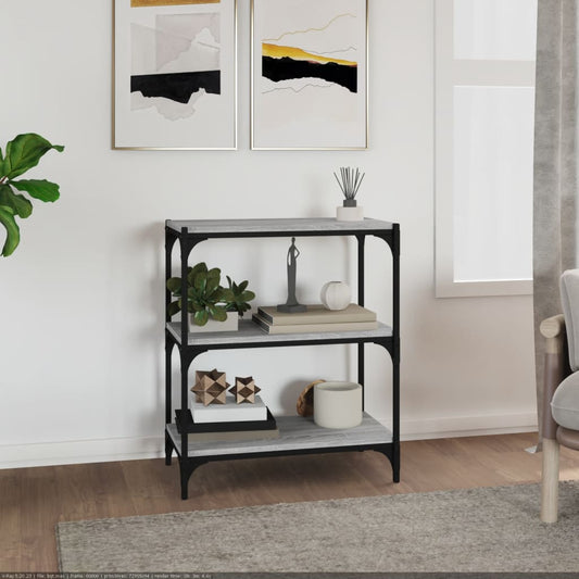 Kirjahylly harmaa Sonoma 60x33x70,5 cm tekninen puu ja teräs - Sisustajankoti.fi