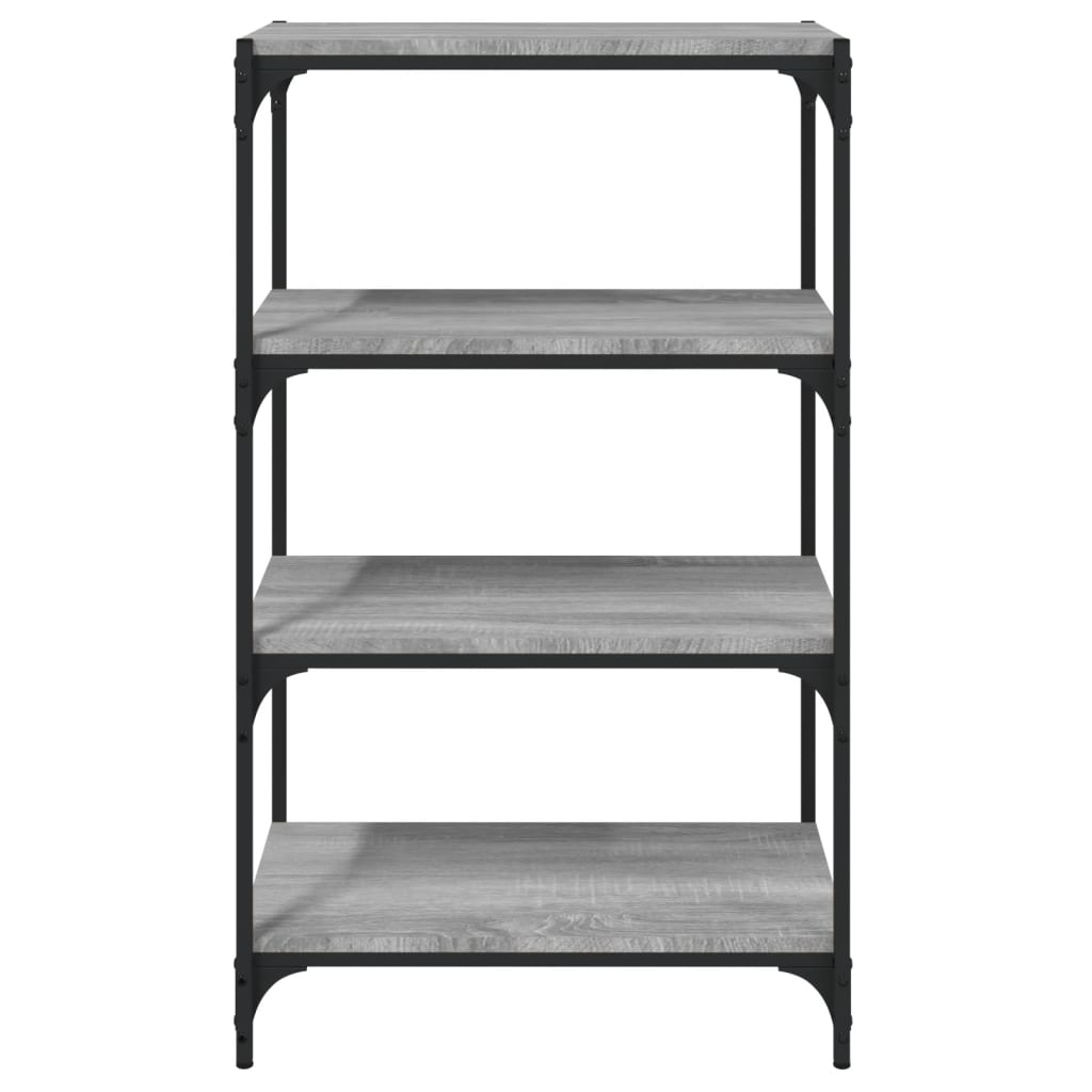 Kirjahylly harmaa Sonoma 60x33x100 cm tekninen puu ja teräs - Sisustajankoti.fi