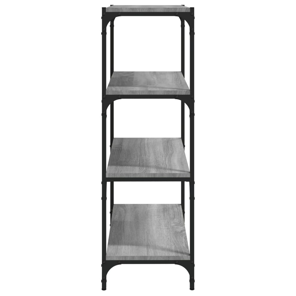 Kirjahylly harmaa Sonoma 60x33x100 cm tekninen puu ja teräs - Sisustajankoti.fi