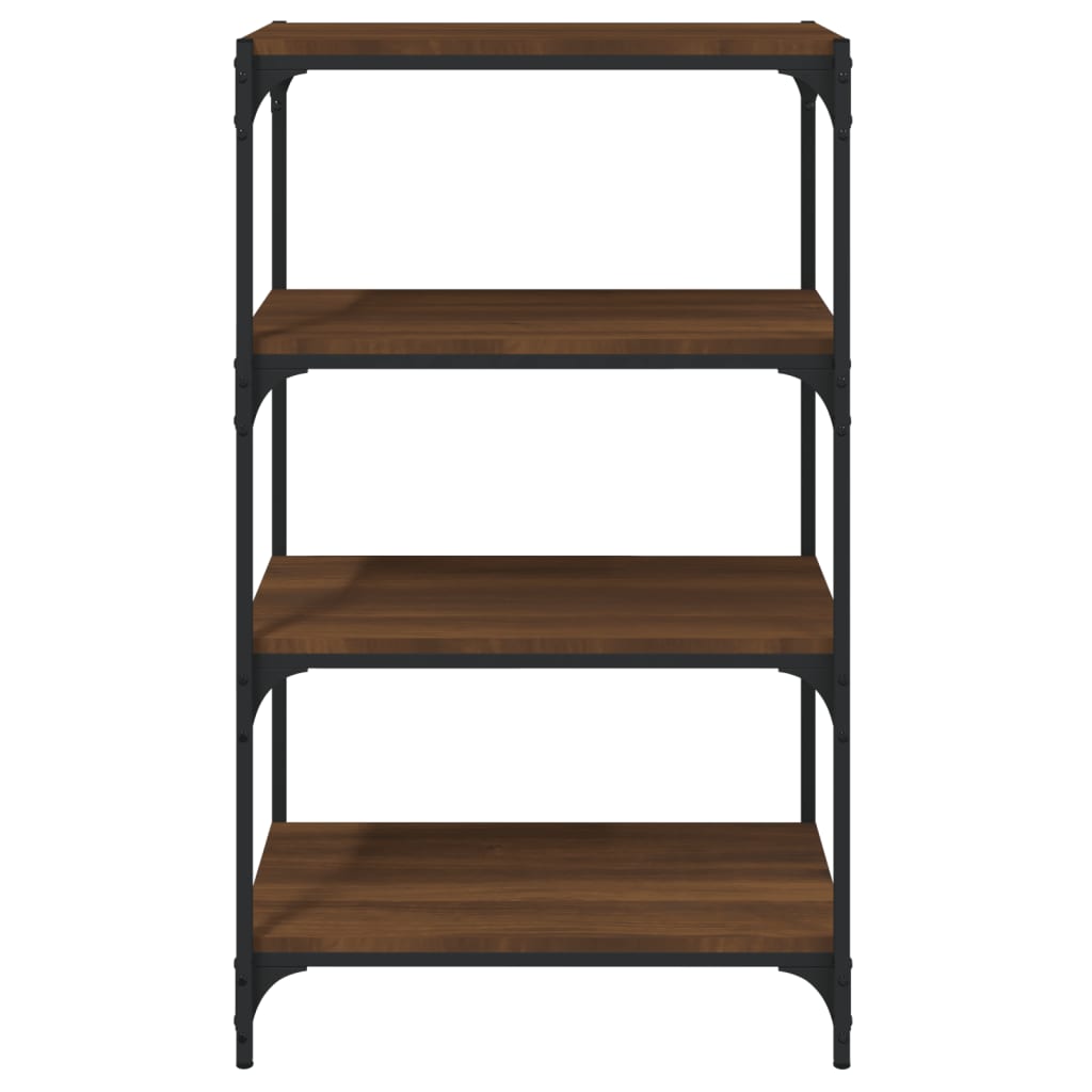 Kirjahylly ruskea tammi 60x33x100 cm tekninen puu ja teräs - Sisustajankoti.fi