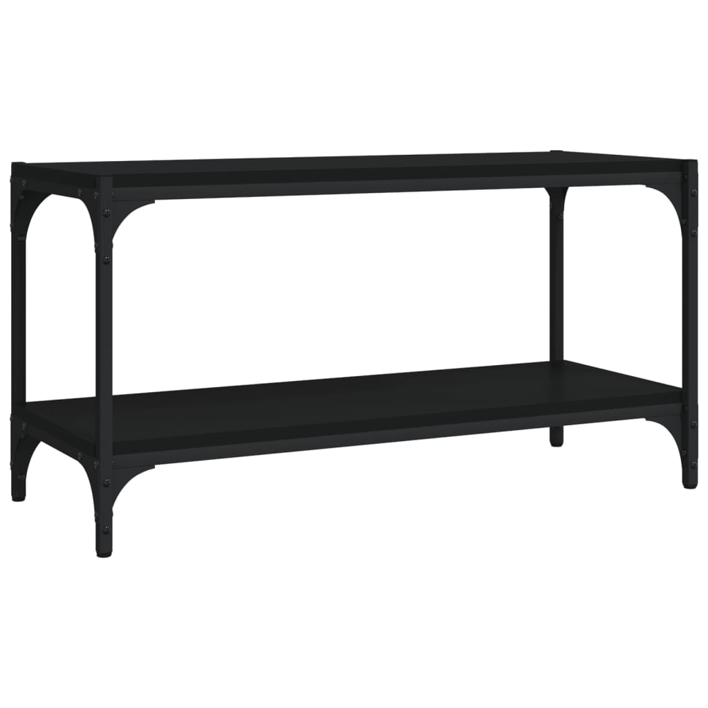TV-taso musta 80x33x41 cm tekninen puu ja teräs - Sisustajankoti.fi