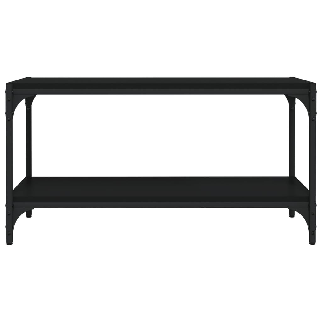 TV-taso musta 80x33x41 cm tekninen puu ja teräs - Sisustajankoti.fi