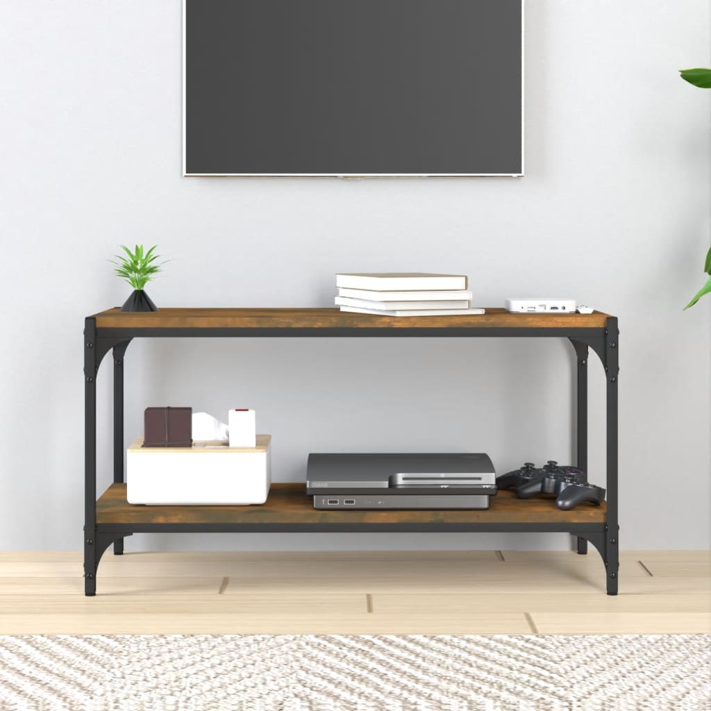 TV-taso savutammi 80x33x41 cm tekninen puu ja teräs - Sisustajankoti.fi