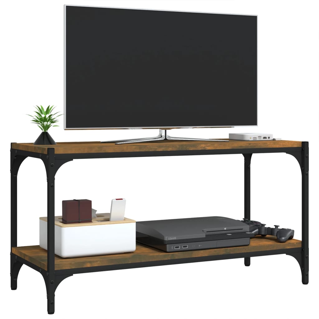 TV-taso savutammi 80x33x41 cm tekninen puu ja teräs - Sisustajankoti.fi