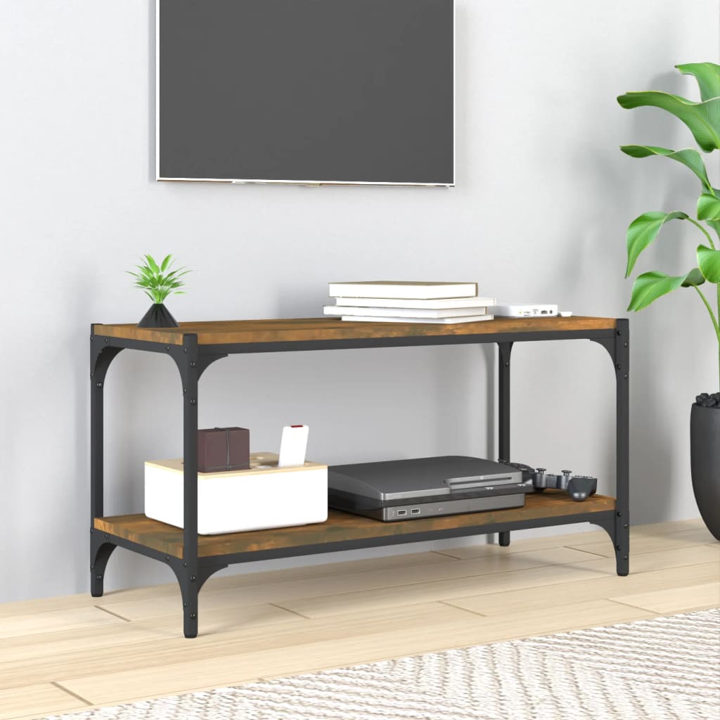 TV-taso savutammi 80x33x41 cm tekninen puu ja teräs - Sisustajankoti.fi
