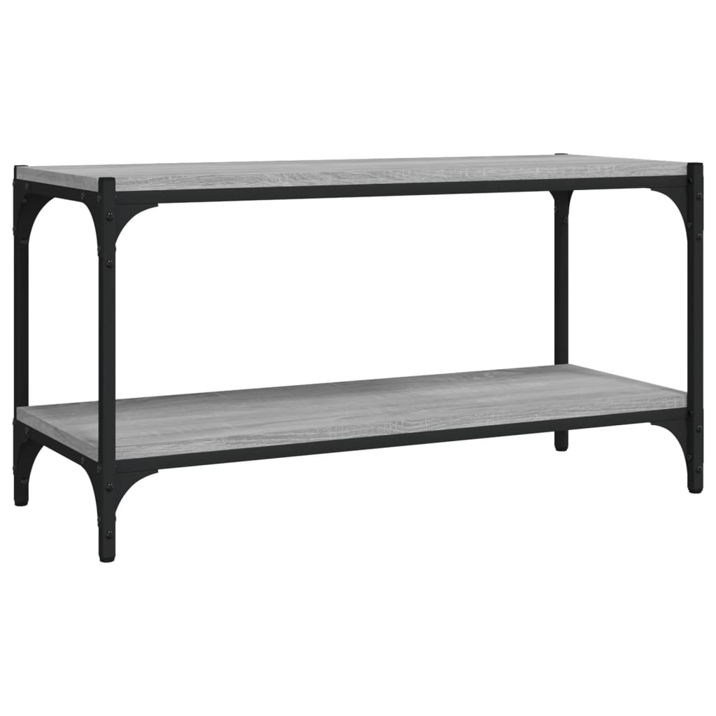 TV-taso harmaa Sonoma 80x33x41 cm tekninen puu ja teräs - Sisustajankoti.fi