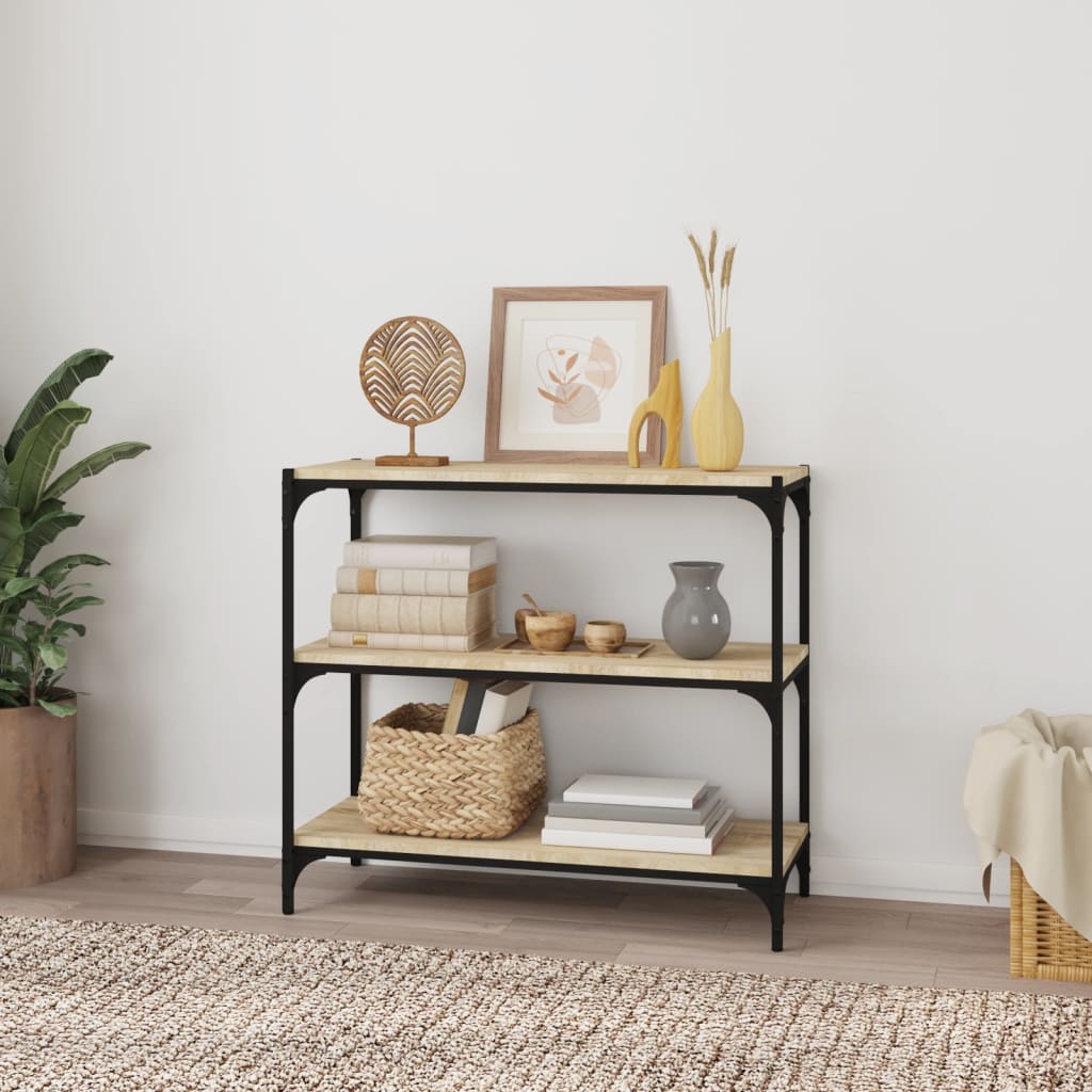 Kirjahylly Sonoma-tammi 80x33x70,5 cm tekninen puu ja teräs - Sisustajankoti.fi